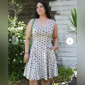 Effie's Heart Multicolor Heart Print Daydream Dress